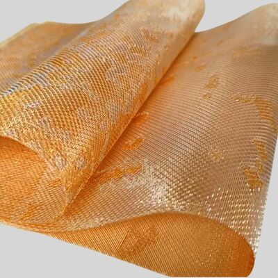 Harga bagus Kain Tekstil Logam Kuning Kaca Laminasi 4000mm Max Lebar on line